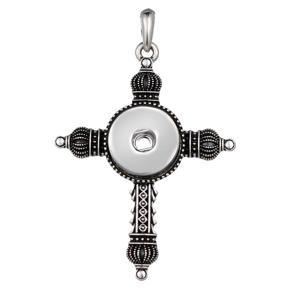 Faith Cross snap button pendant without chain