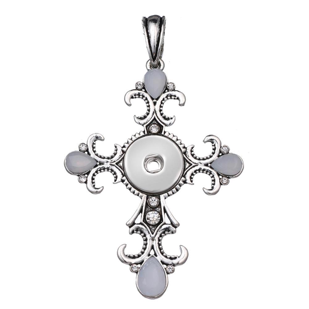 Faith Cross snap button pendant without chain