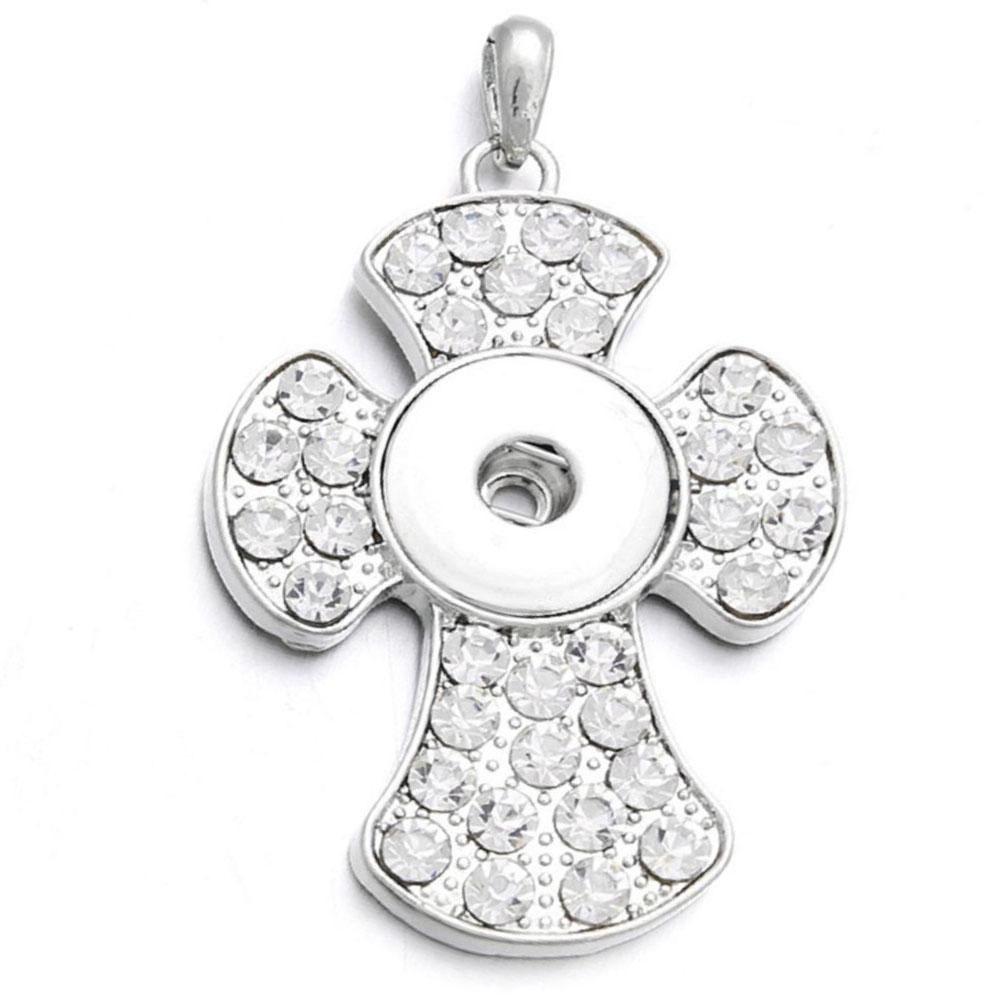 Faith Cross snap button pendant without chain