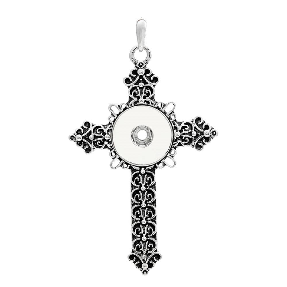 Faith Cross snap button pendant without chain