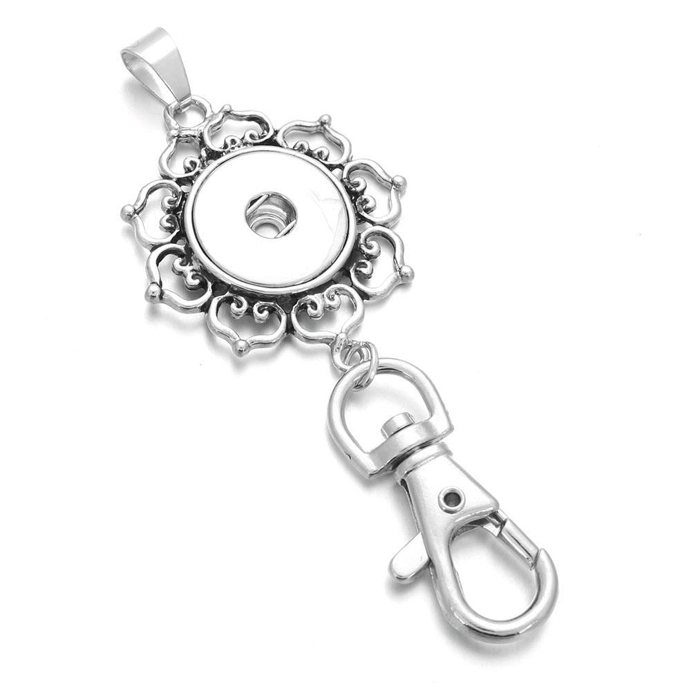 Flower snap button pendant hook without chain