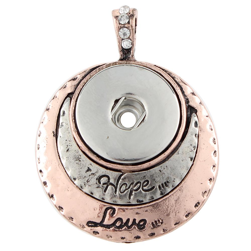 Hope Love 3 colors layer snap button pendant without chain