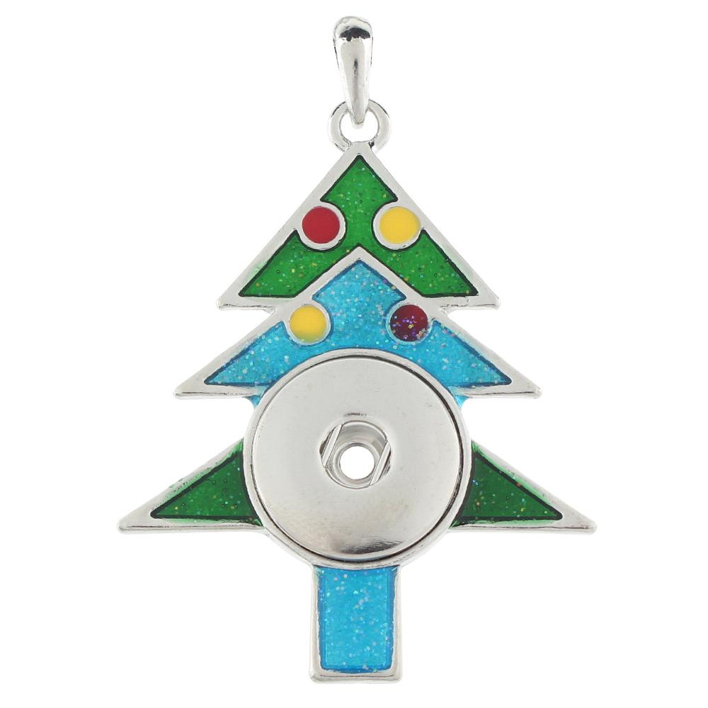 Christmas tree snap button pendant without chain