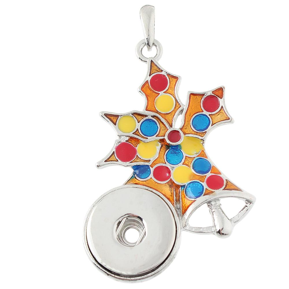 Christmas snowflake snap button pendant without chain