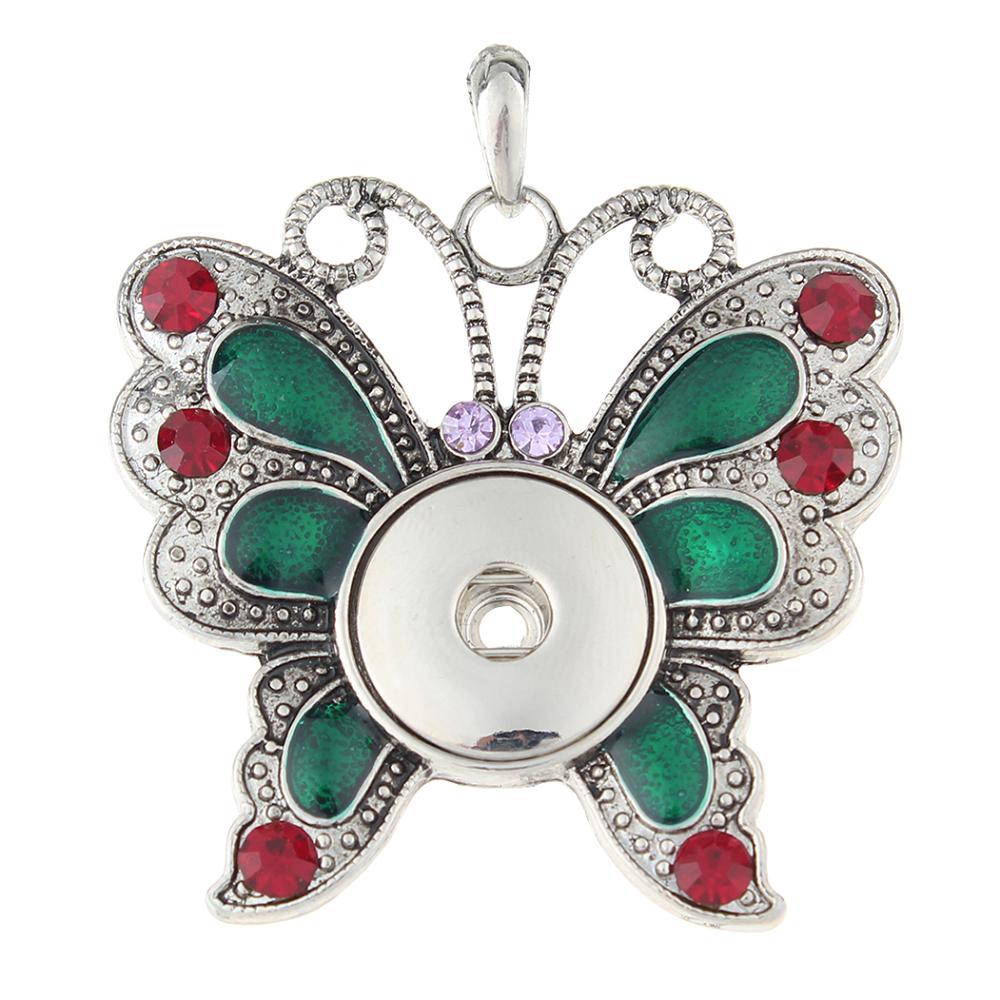 Animal Colorfull Butterfly snap button pendant without chain