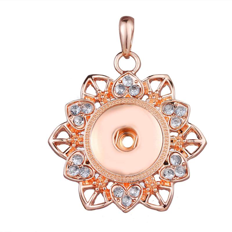 Rose golden plating snap button pendant without chain