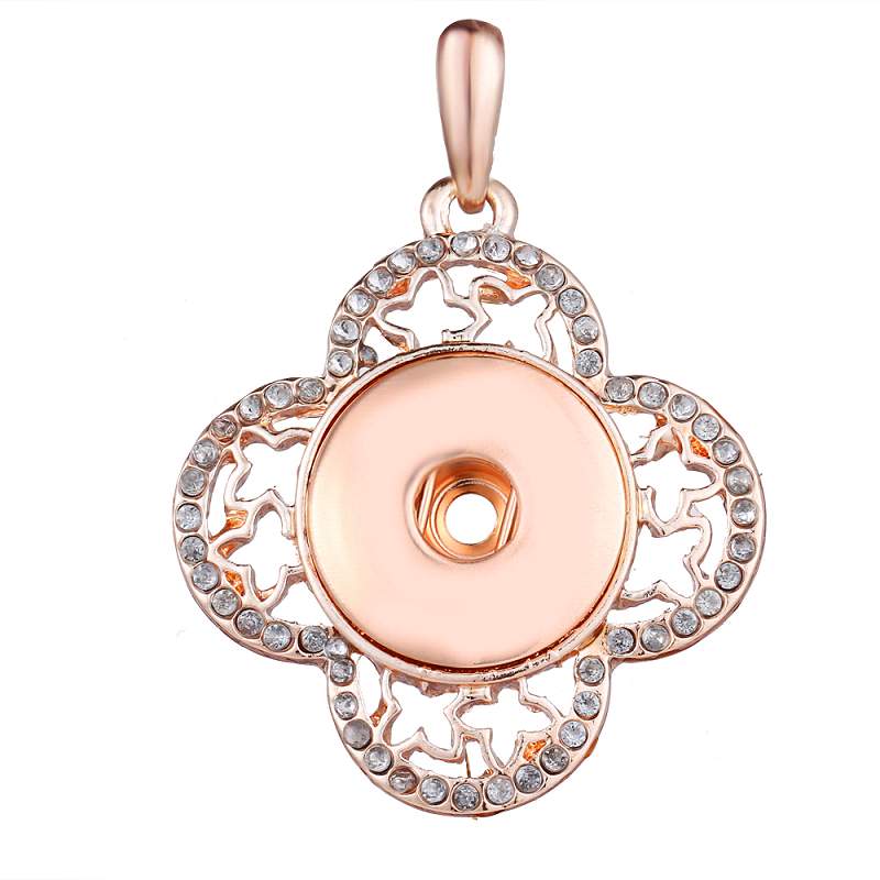 Rose golden plating snap button pendant without chain