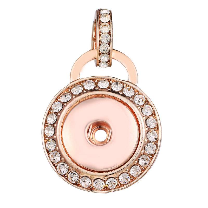 Rose golden plating star snap button pendant without chain