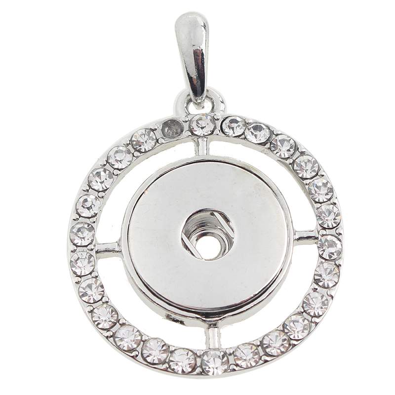 Sliver plating snap button pendant without chain