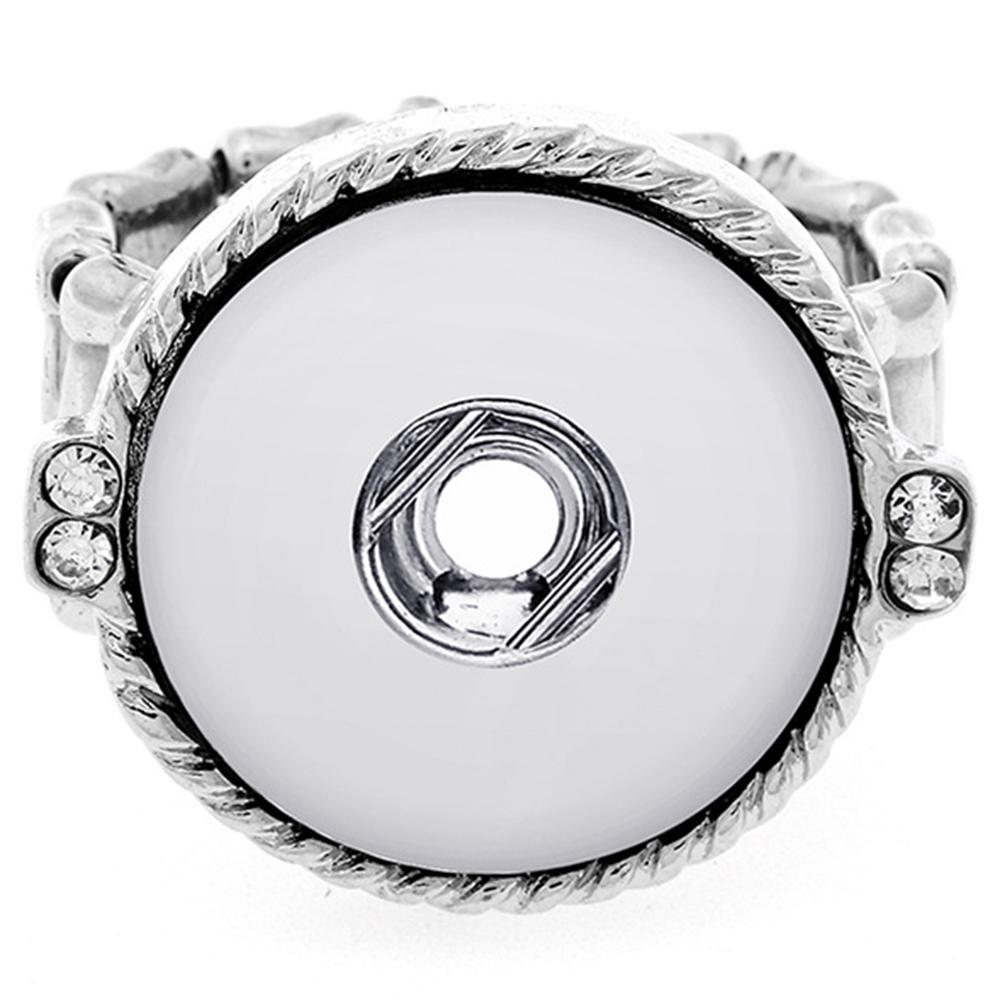 High Quality Rudder white Rhinestone metal snap Rings fit 18/20mm snap buttons jewelry