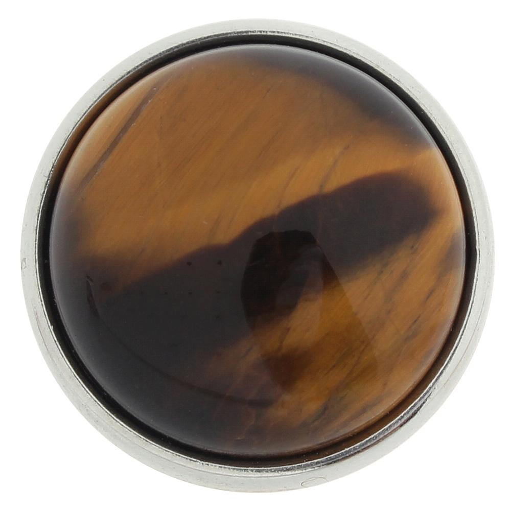 18MM Gemstones Tigereye Snap Button