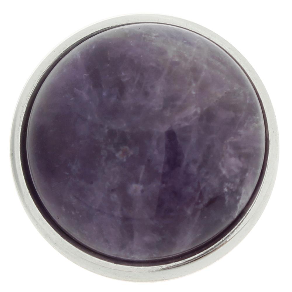 18MM Gemstones Amethyst Snap Button
