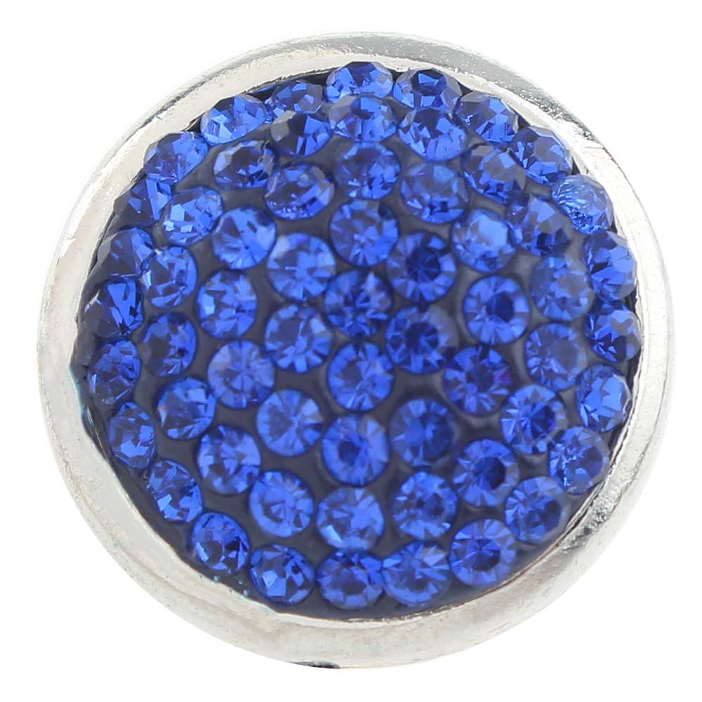 Blue Clay-Rhinestone Alloy 20mm Snap Button