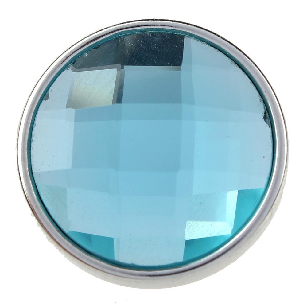 18mm blue Cut glass snaps jewelry