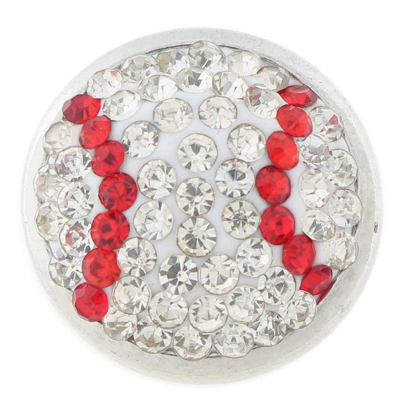 18mm baseball Sugar snaps Alloy with rhinestones snaps jewelry