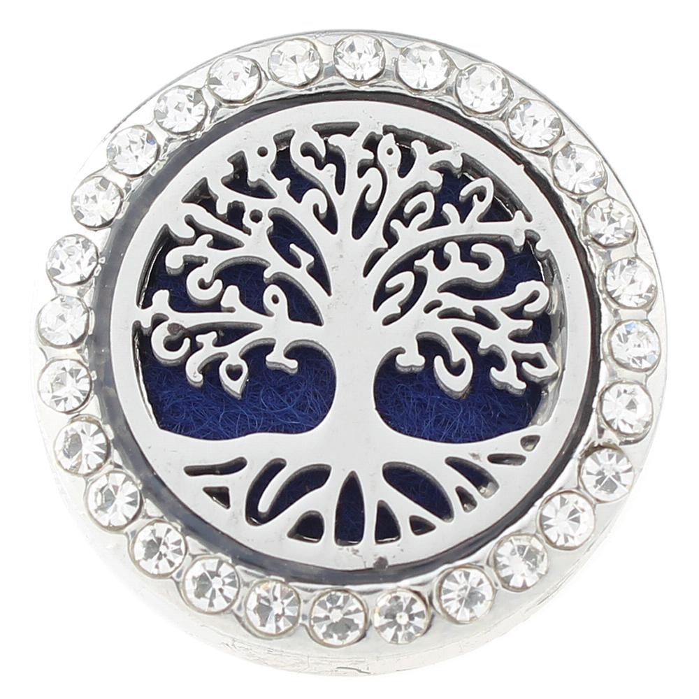 Family-Tree Alloy Clover Aromatherapy/Essential Oil Diffuser Perfume Locket snaps button