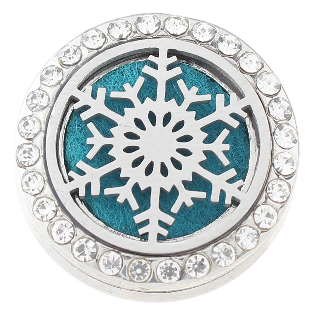 Snowflake Alloy Clover Aromatherapy/Essential Oil Diffuser Perfume Locket snaps button