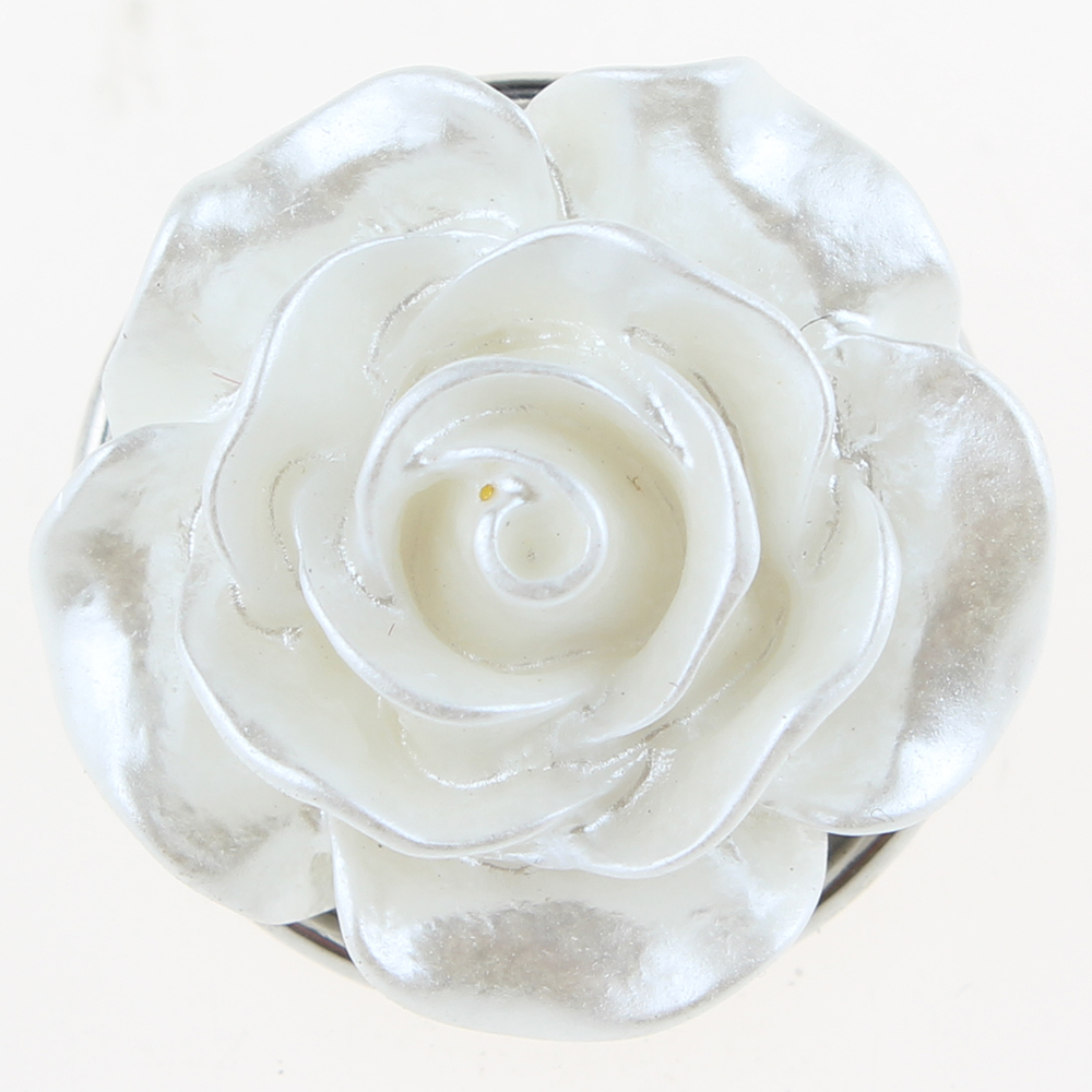 20mm pearlescent camellia rose resin snap button