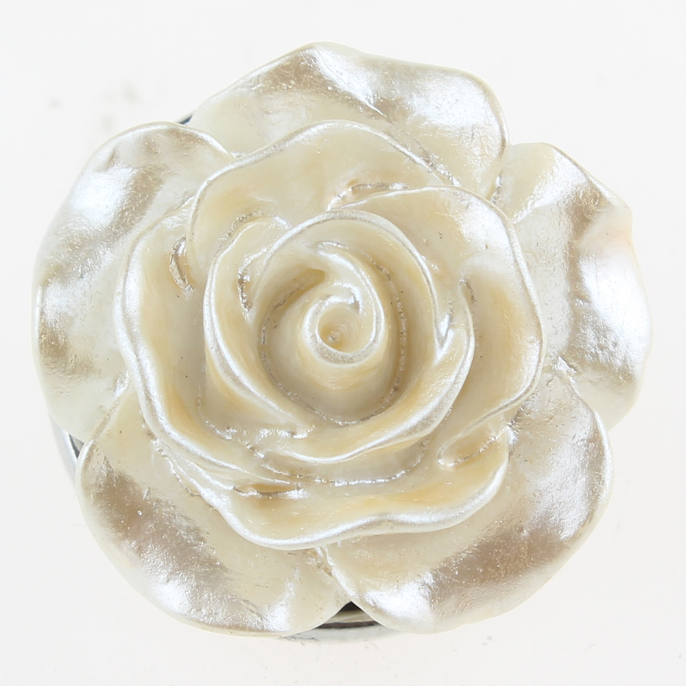 20mm pearlescent camellia rose resin snap button