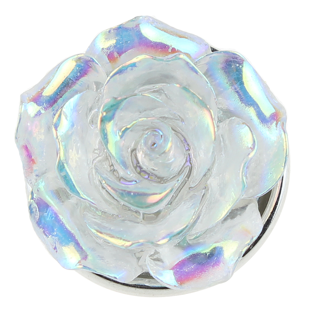 20mm clear crystal rose flower snap button