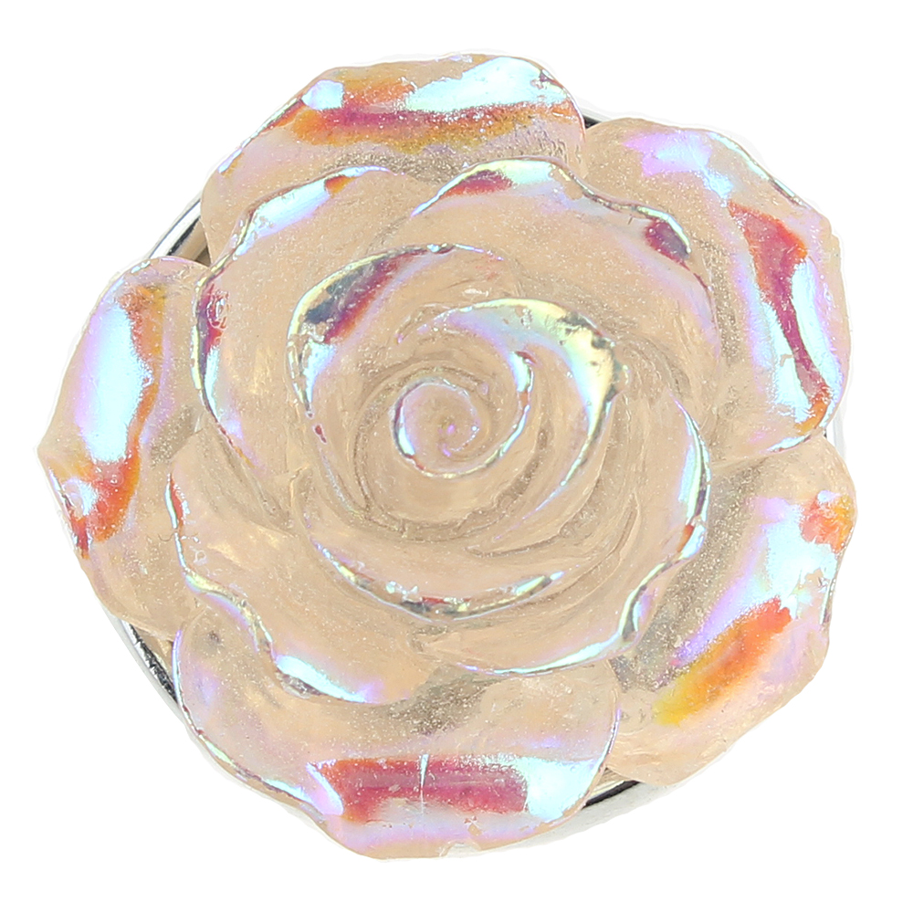 20mm clear crystal rose flower snap button