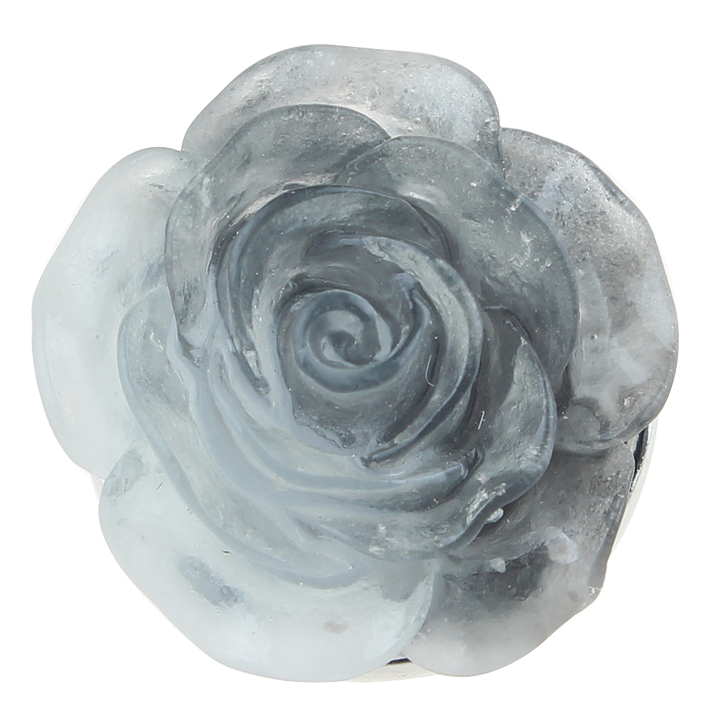 20mm icy black rose flower snap button
