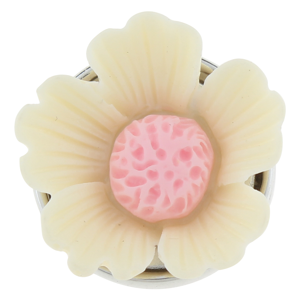 20mm white five-petal sunflower snap button