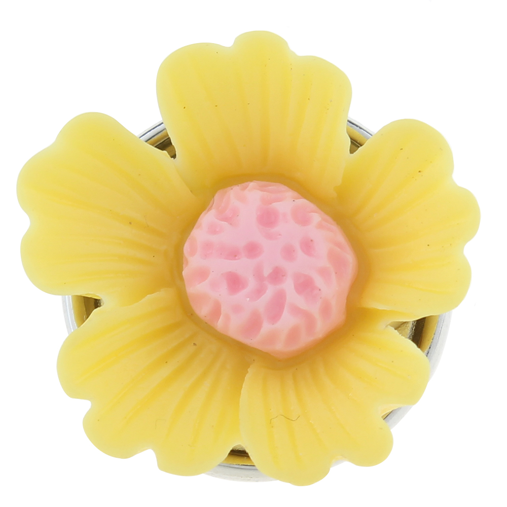 20mm Yellow five-petal sunflower snap button