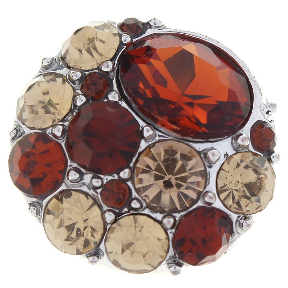 Brown Crystal Design Snap Button