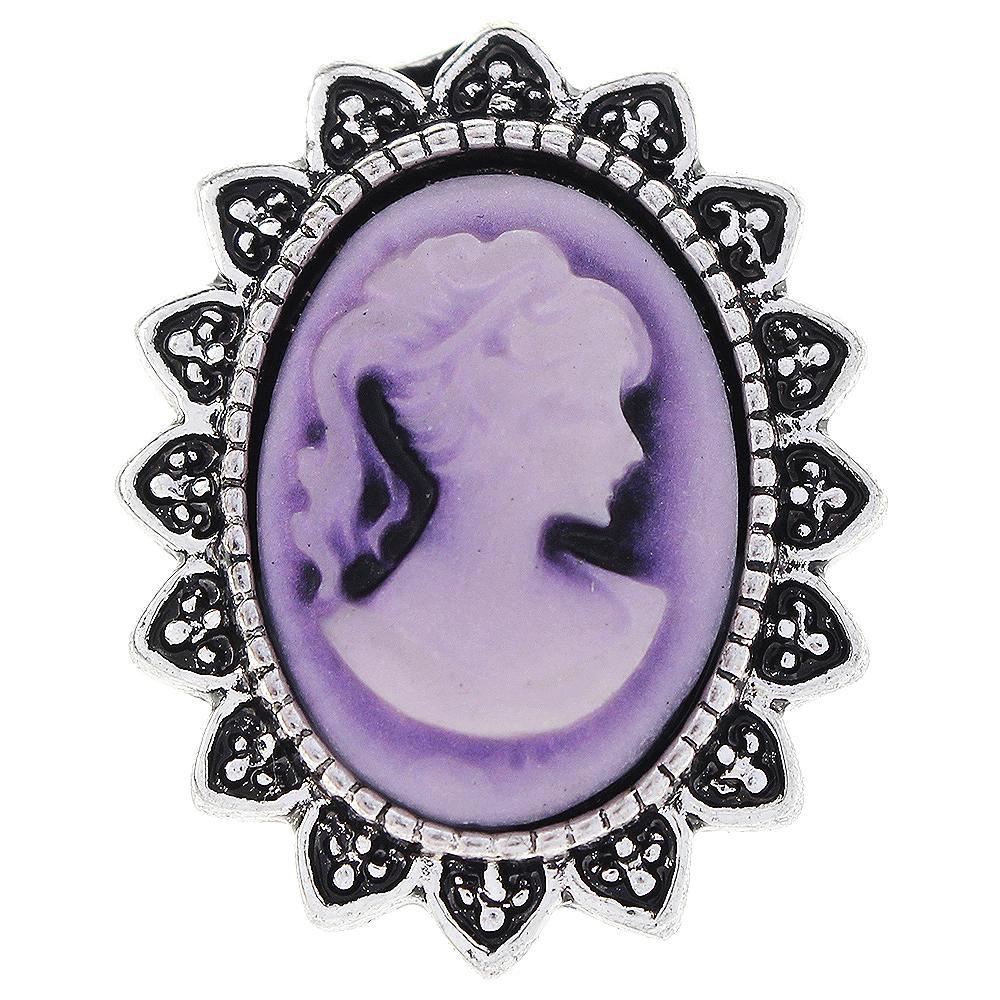 Purple Resin Girl Snap Button