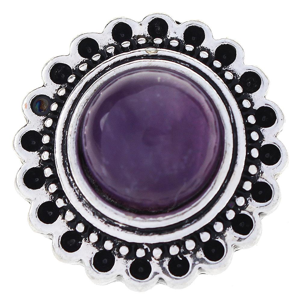 Purple Amethyst Design Snap Button