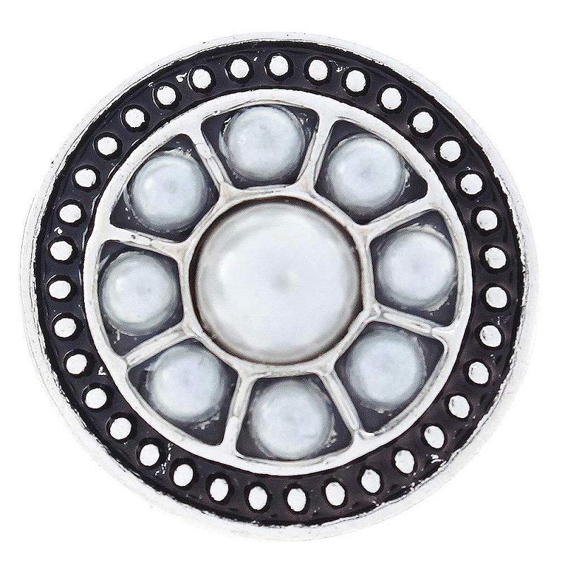 White Pearl Design Snap Button