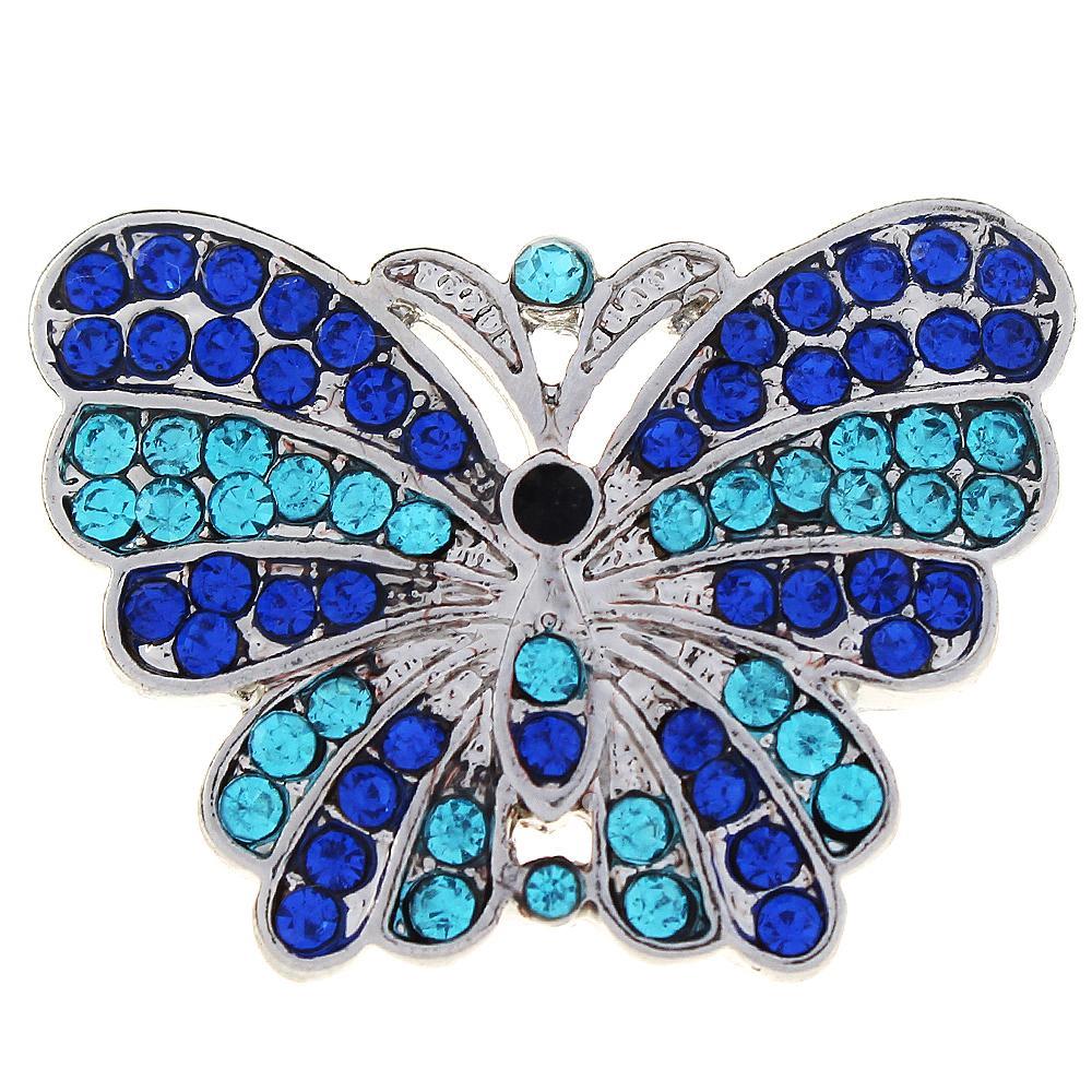 Blue Animal Butterfly Snap Button