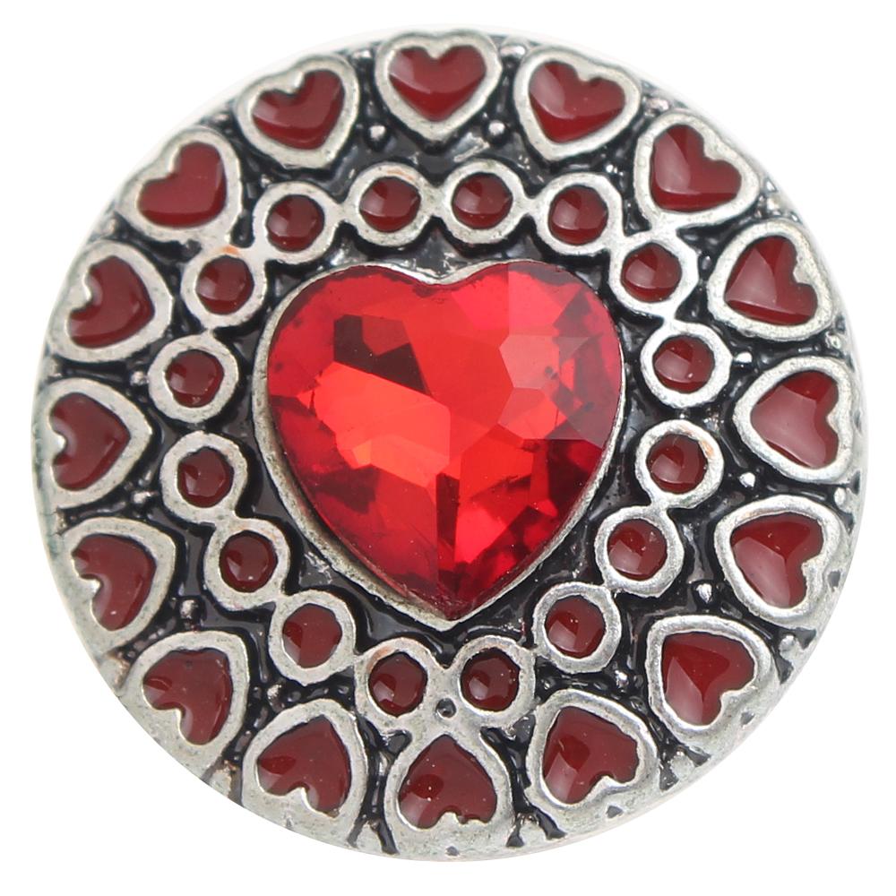 Red Heart Love Snap Button