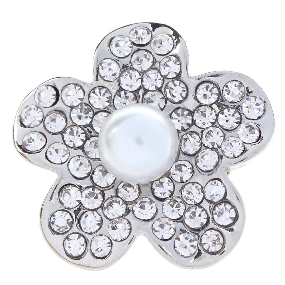 White Pearl Flower Snap Button
