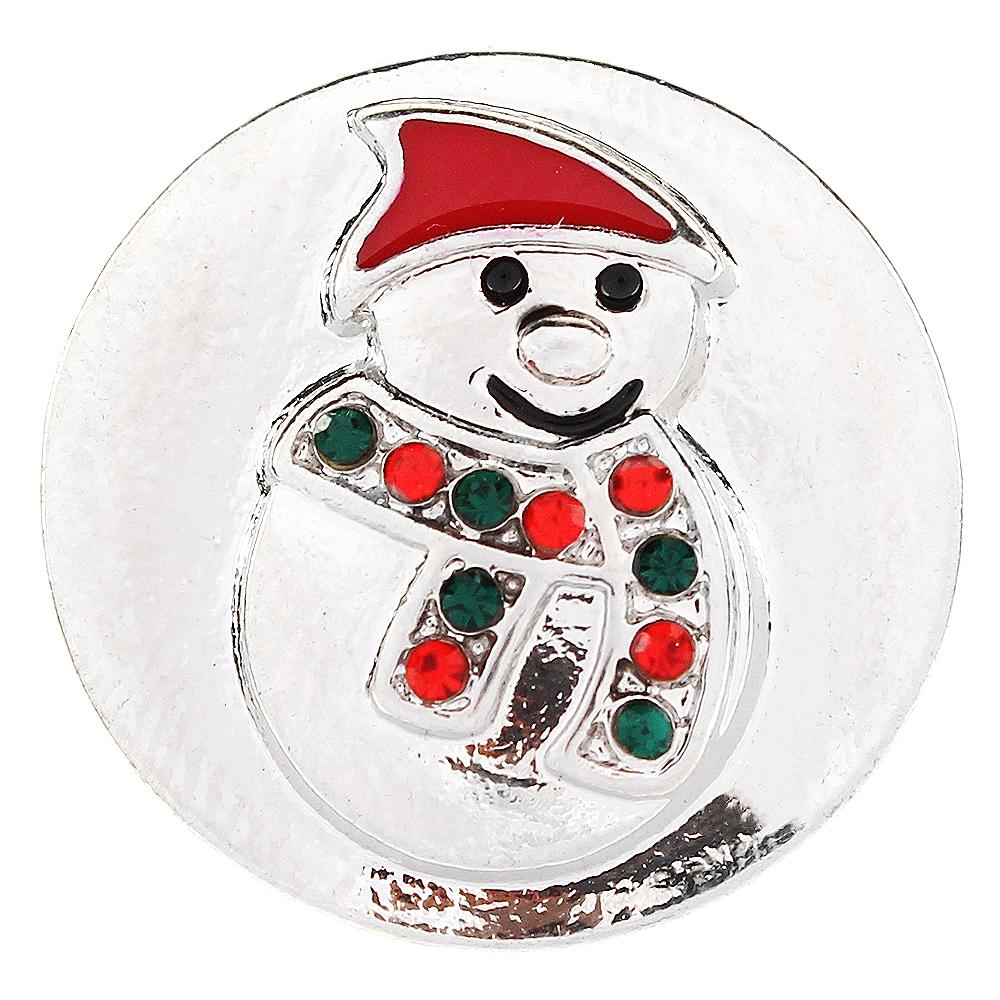 Christmas Xmas Snowman Snap Button