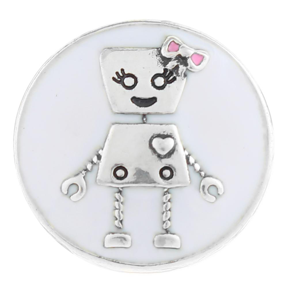 Robot Girl Enamel Snaps button 20mm Snap Button