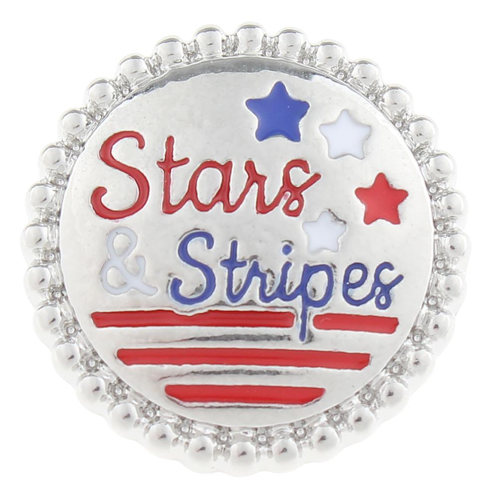 Stars Stripes Enamel Snaps Button 20mm Snap Button