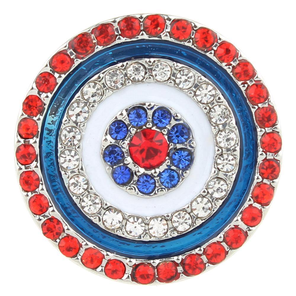 Red and Blue Crystal Design snaps 20mm Snap Button