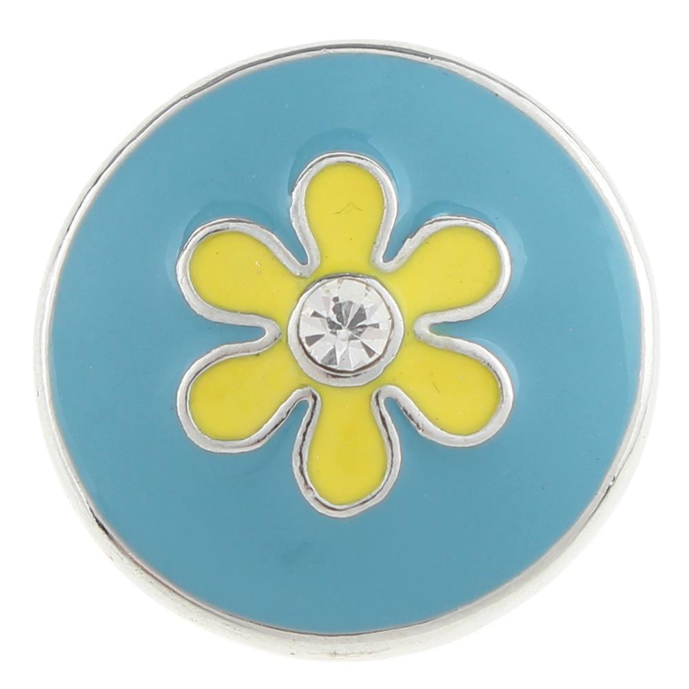 Green and Yellow Enamel Flower snaps 20mm Snap Button