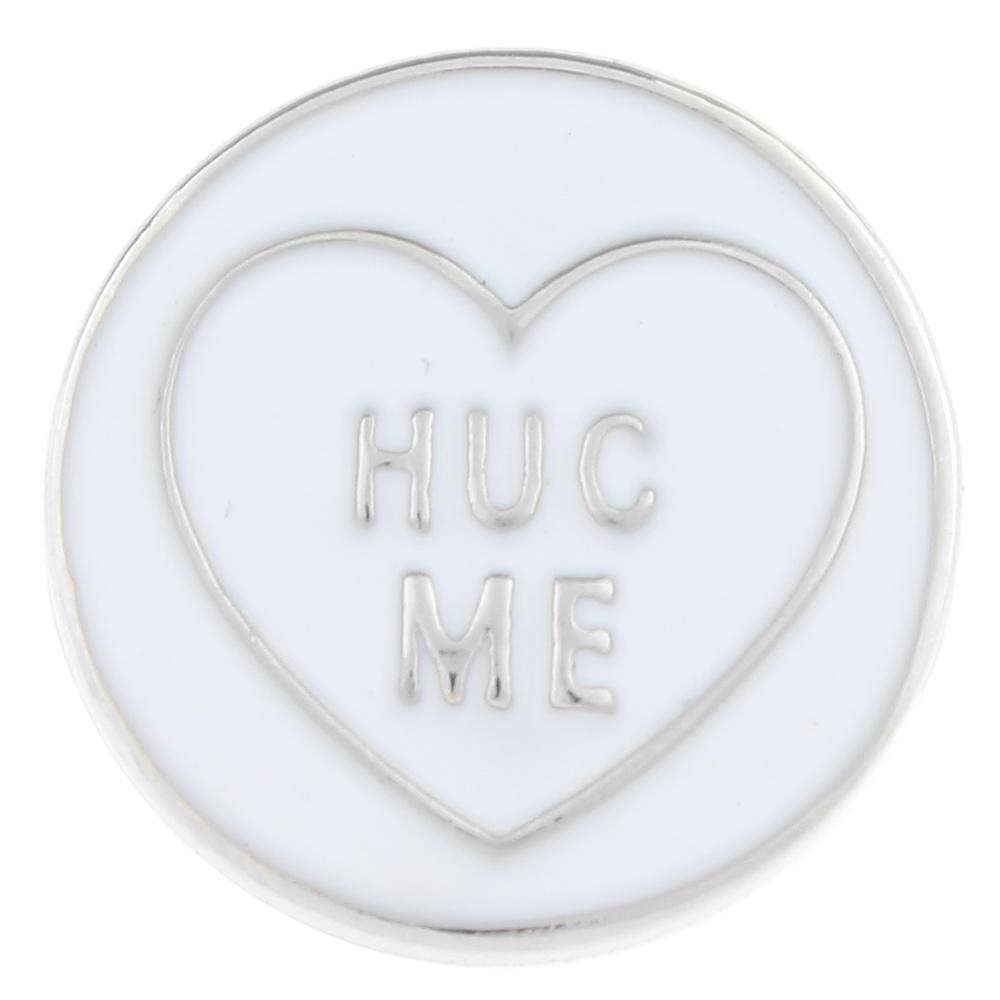 White Love Heart Enamel snaps 20mm Snap Button