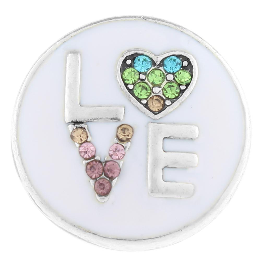 Colorful Love Heart Enamel snaps 20mm Snap Button