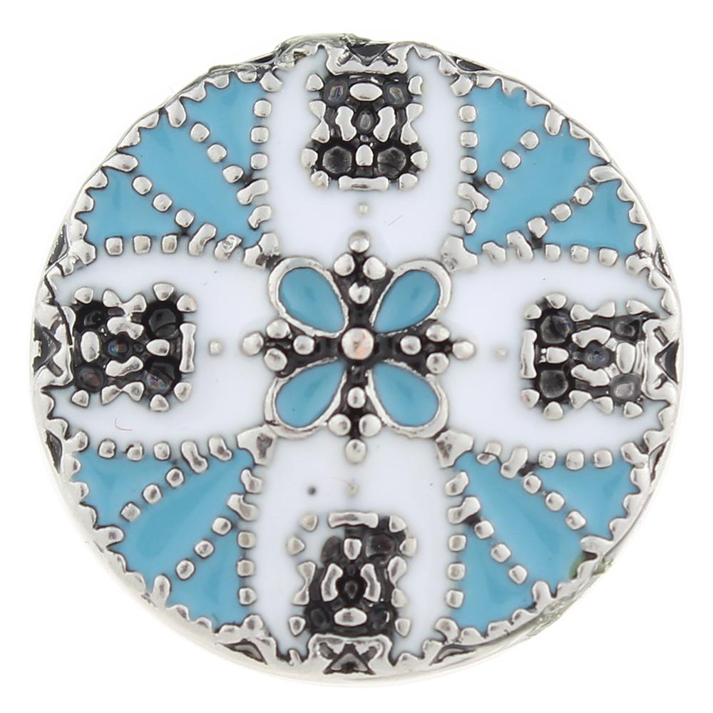 Blue enamel 20mm Snap Button