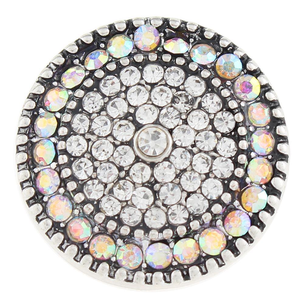 WhiteAB rhinestone 20mm Snap Button