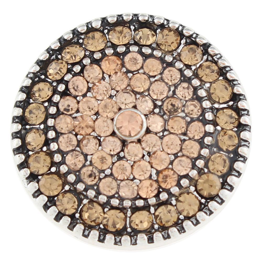 Brown rhinestone 20mm Snap Button