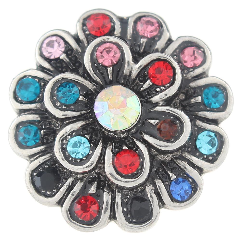 Colourful rhinestone 20mm Snap Button
