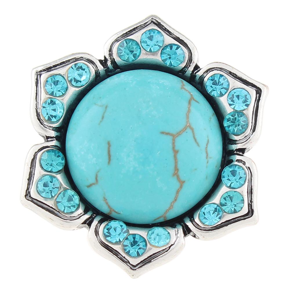 Turquoise flower 20mm Snap Button