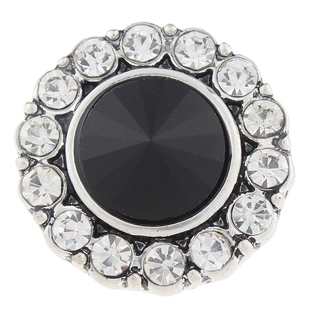 Black rhinestone 20mm Snap Button