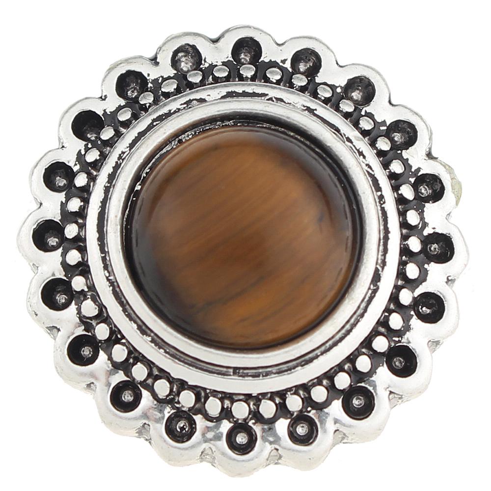 Tiger-Eye natural stone 20mm Snaps Button