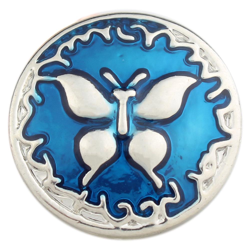 Blue butterfly 20mm Snaps Button